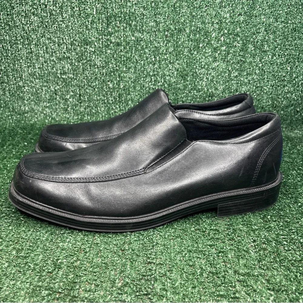 Capital by Rockport Black‎ Leather SlipOn Loafers Dress Shoes APM77211 Mens 14 M